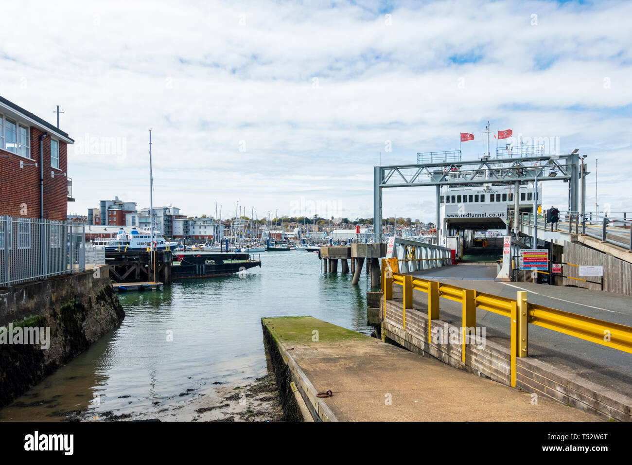 The Red Funnel Ferry terminal at East Cowes on the Isle of Wight