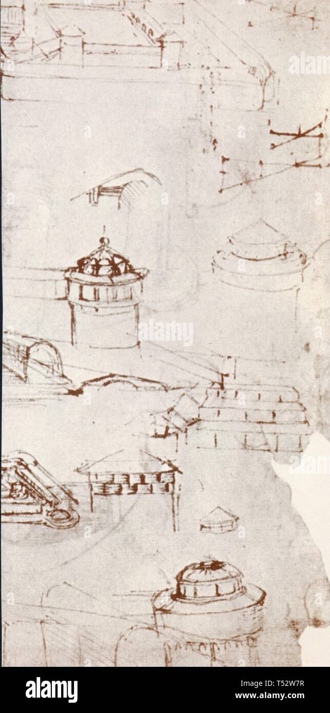 Leonardo Da Vincidessin Dune Forteresse Stock Photo