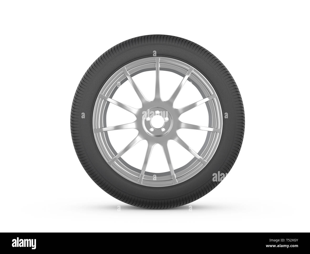 Car wheel tire on a white background. 3d illustration Stock Photo - Alamy