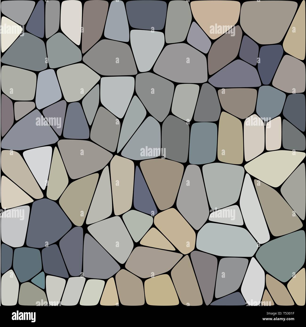 Stone plate paving seamless pattern. Abstract geometric distorted ...