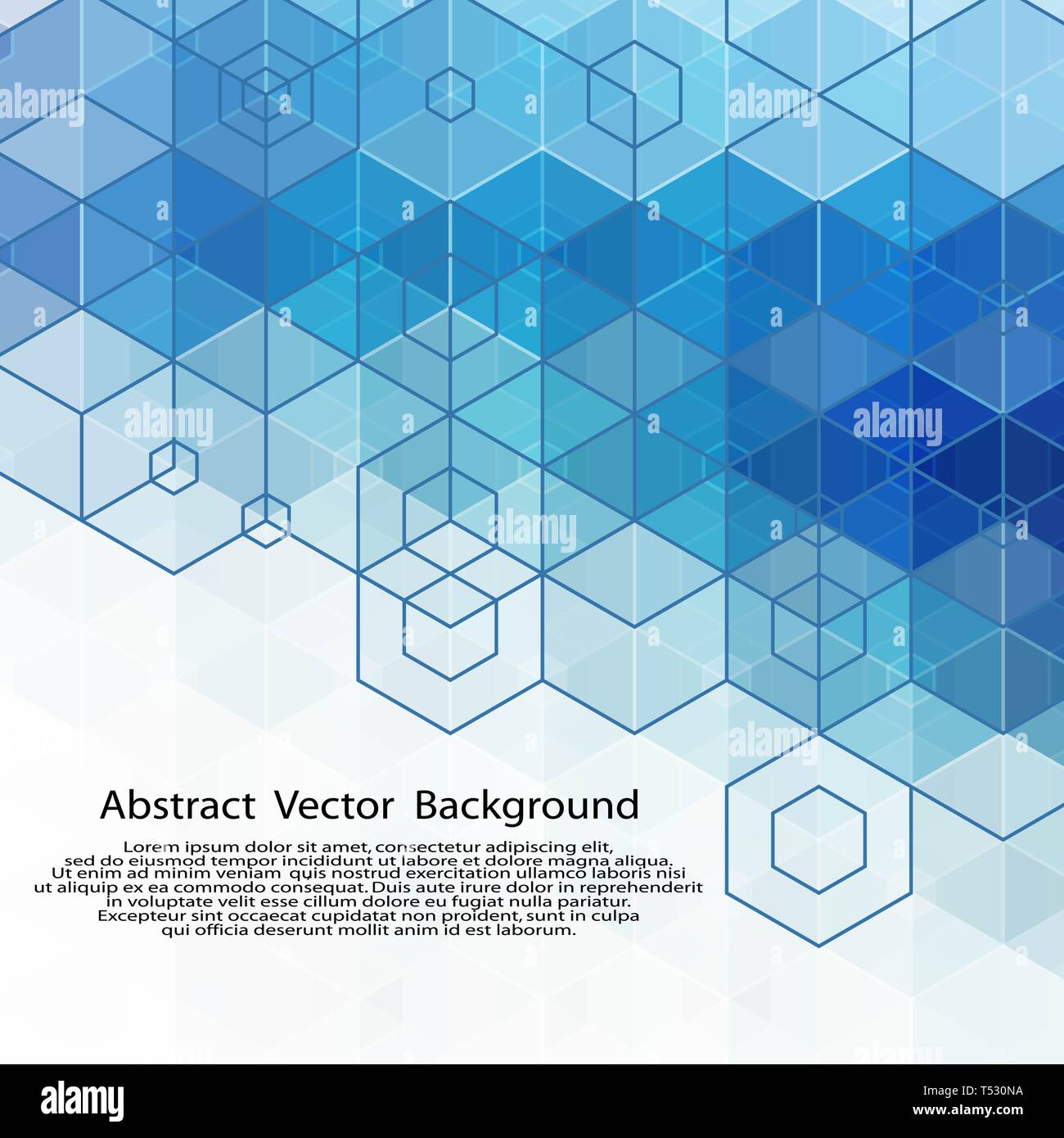 Vector abstract geometric hexagonal blue background Stock Photo - Alamy