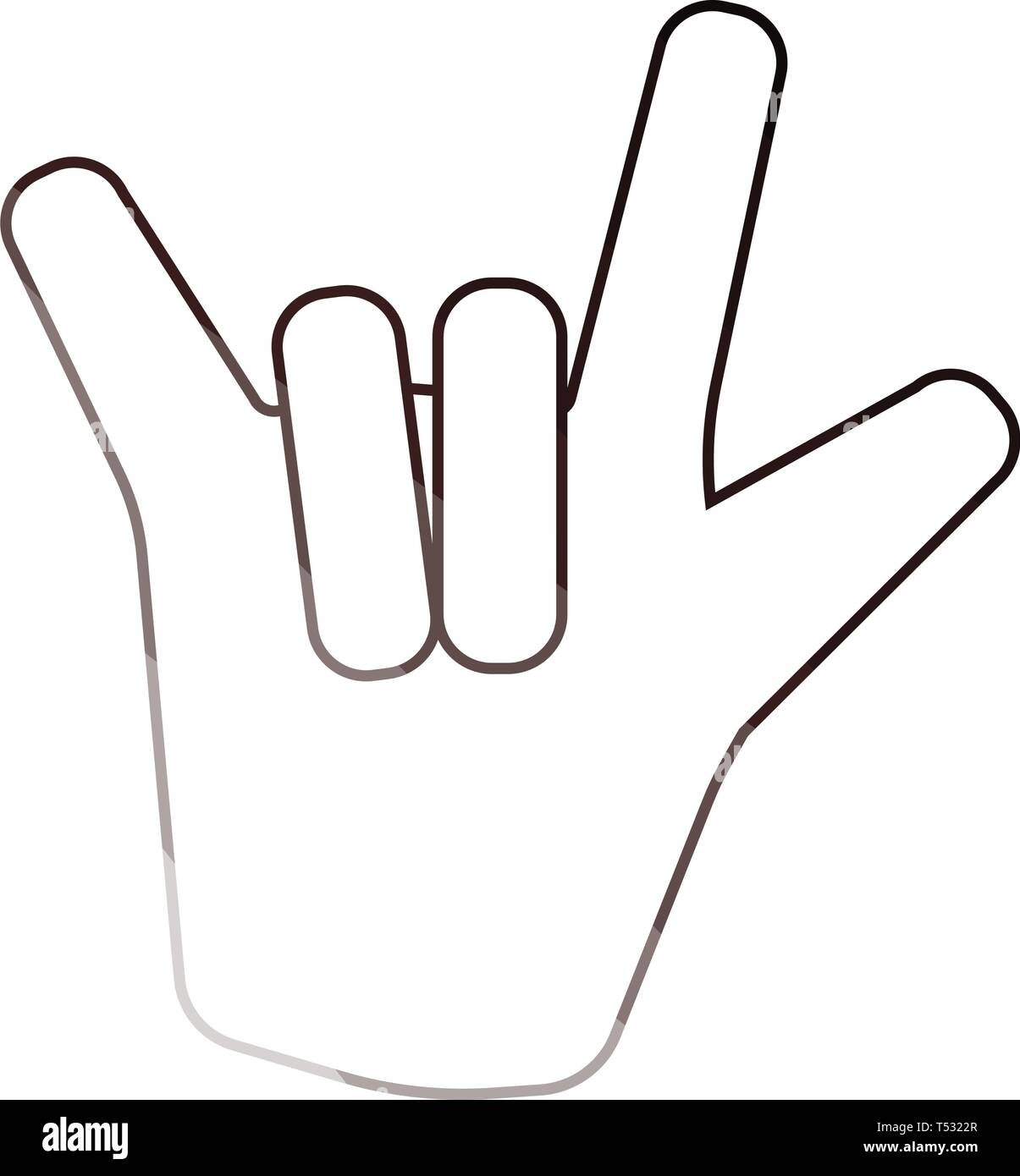 Rock hand icon. Flat color design. Vector illustration. Stock Vector