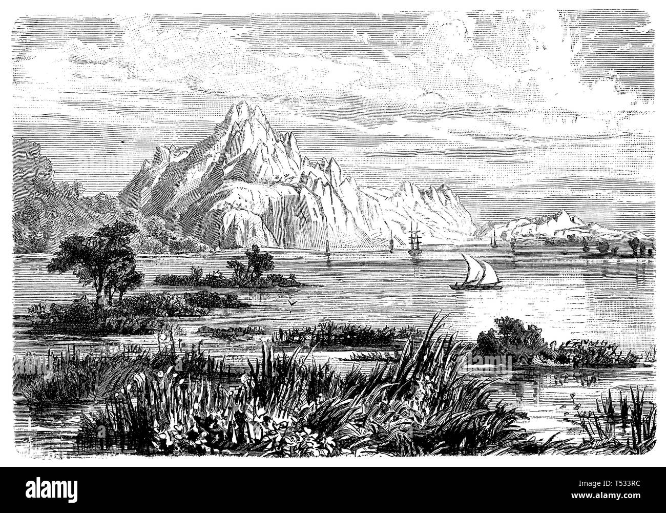 Coastal landscape near Tschantabon in the Gulf of Siam, anonym  1897 Stock Photo