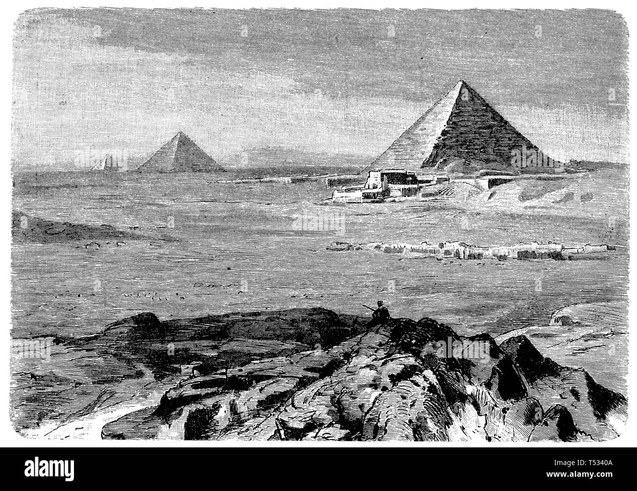 Pyramids of Giza, anonym  1897 Stock Photo