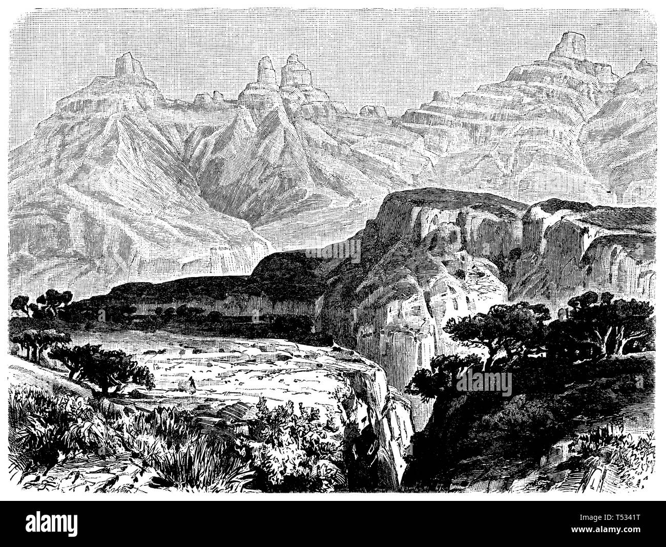 Mountain landscape in Abyssinia, anonym 1897 Stock Photo - Alamy