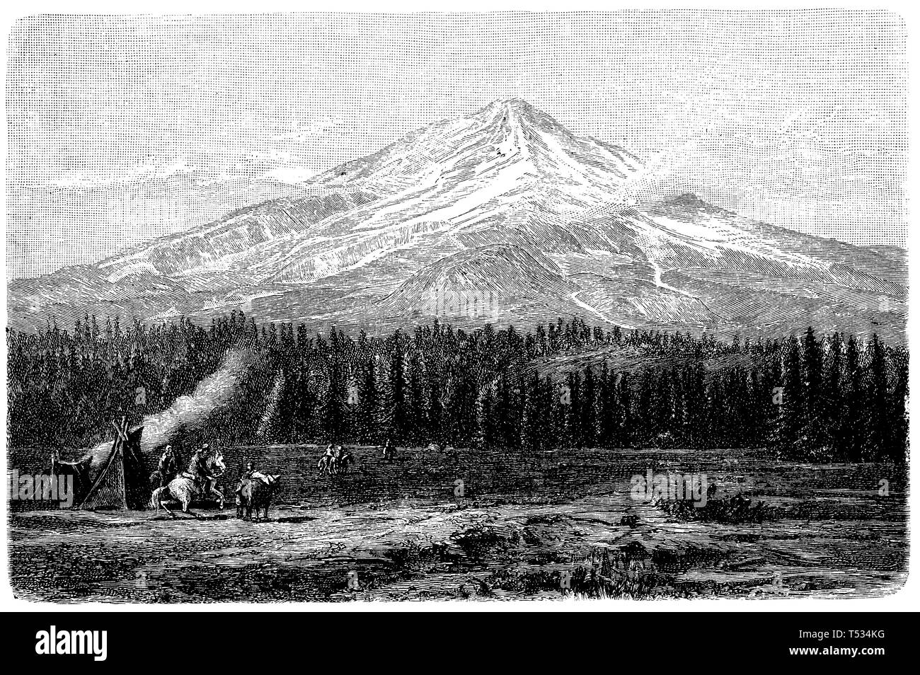Mount Shasta in the Cascade Mountains, anonym  1897 Stock Photo