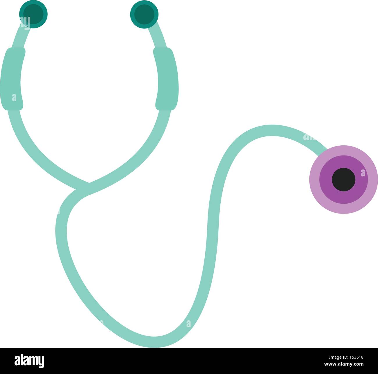 stethoscope flat multi color icon Stock Vector