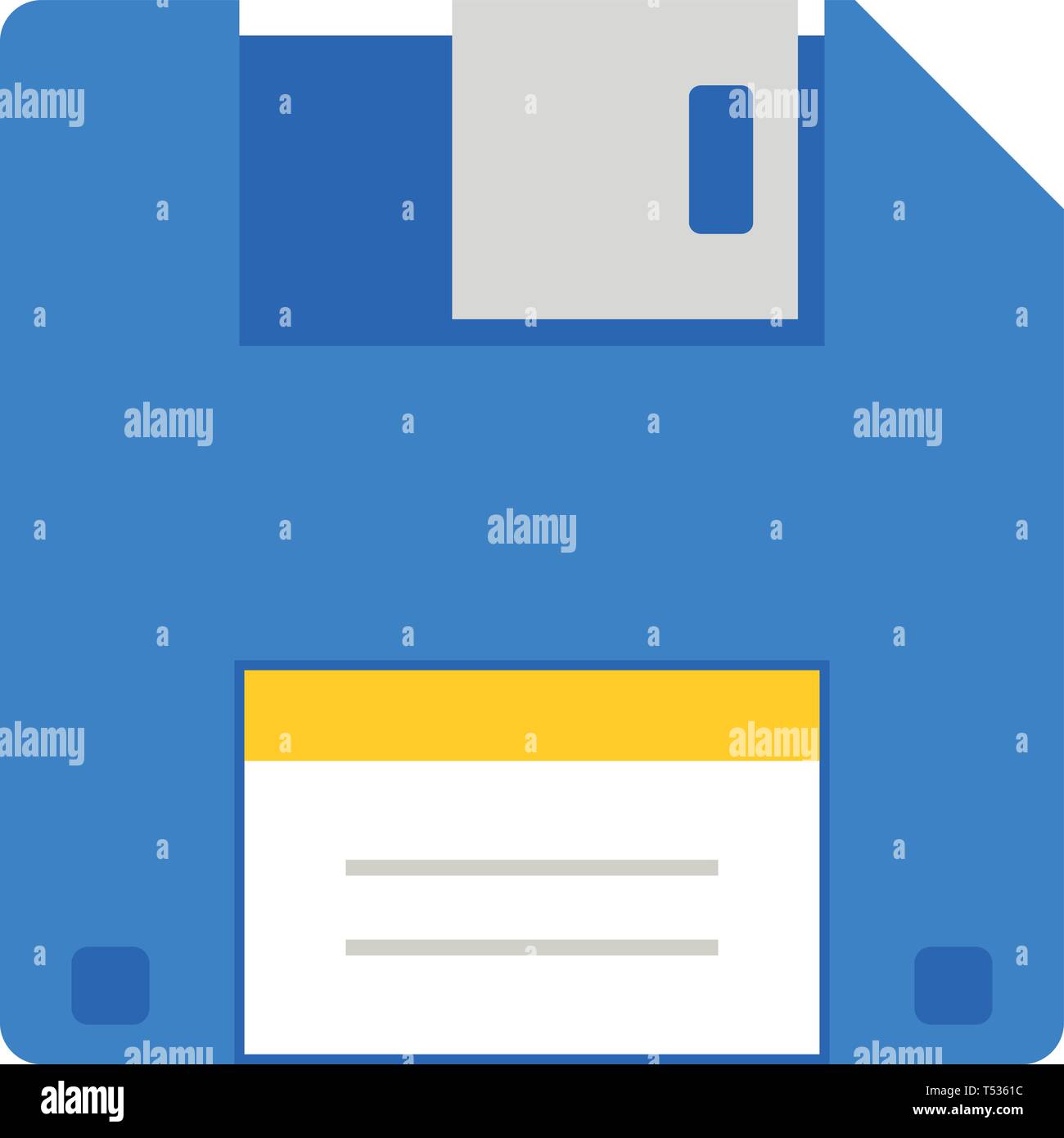 Floppy Flat Multi color icon Stock Vector