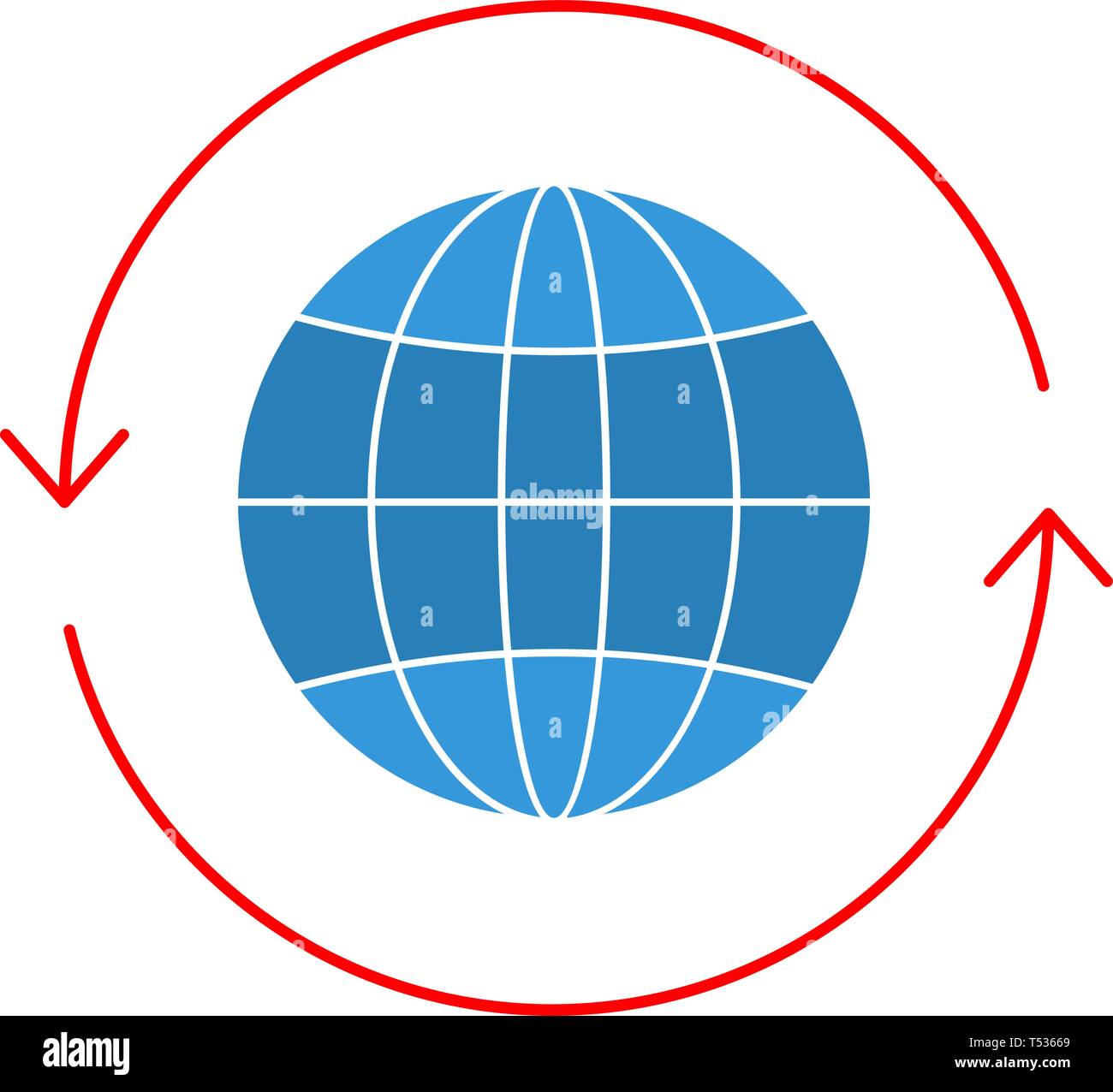 Globe Flat Multi Color Icon Stock Vector