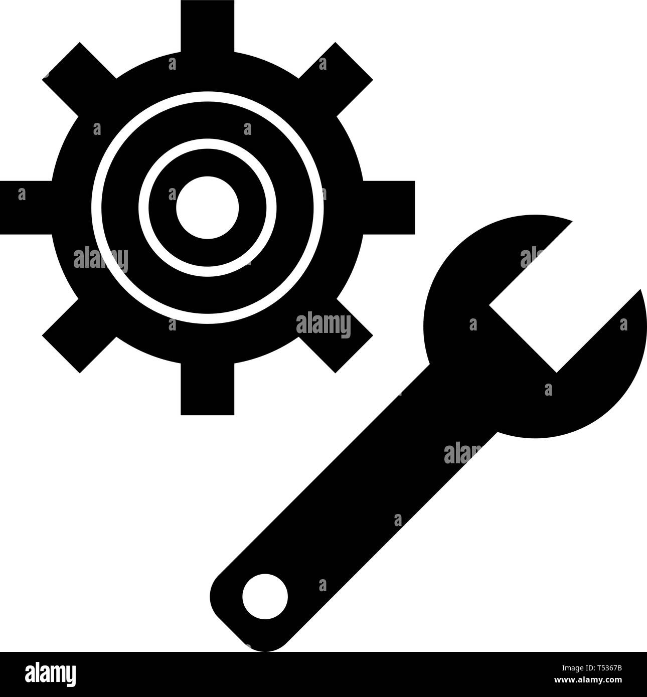 Setting Glyph Black Icon Stock Vector Image & Art - Alamy