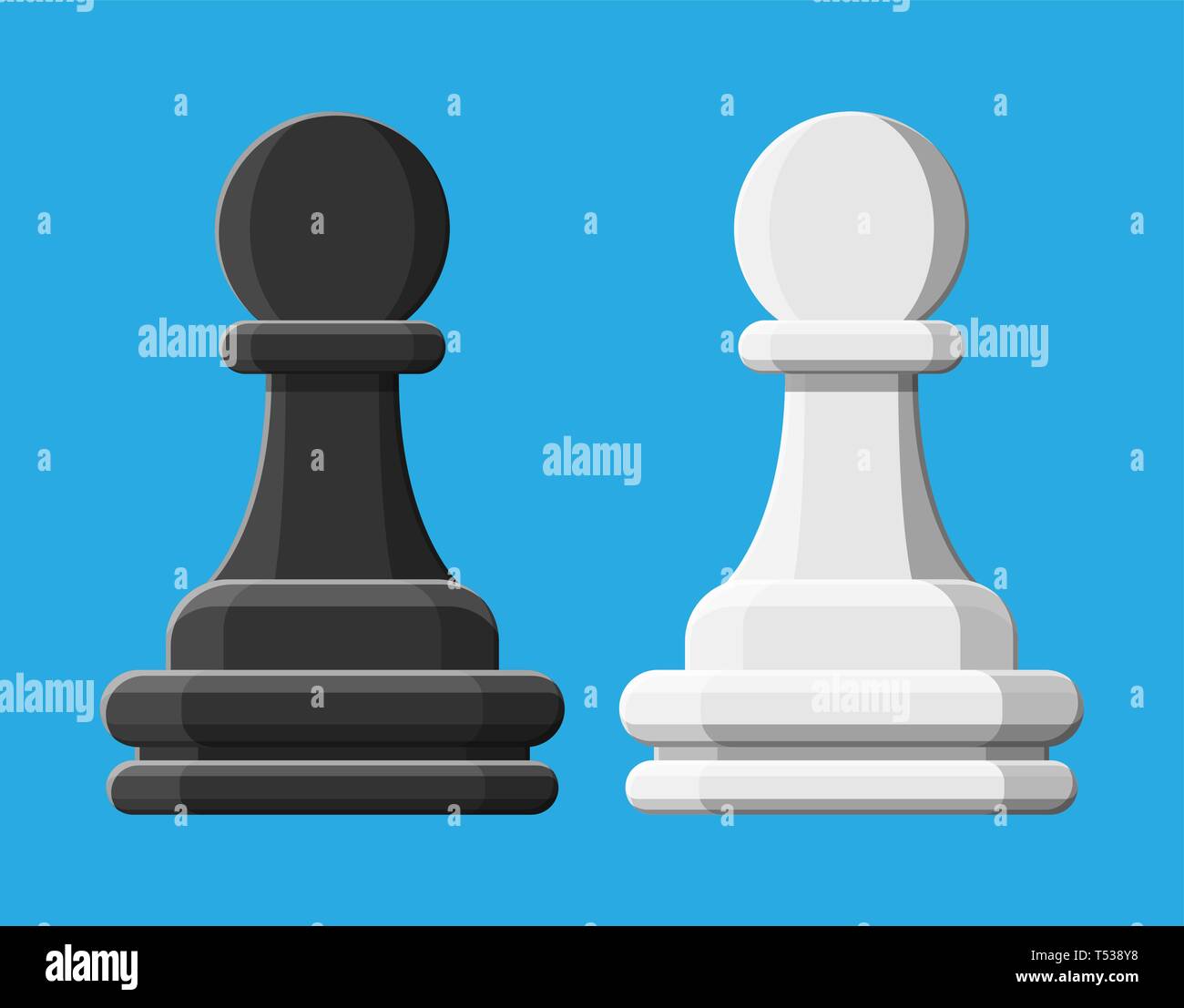 Black and white chess pawn piece. Chess sport game. Vector illustration in  flat style Stock Vector Image & Art - Alamy