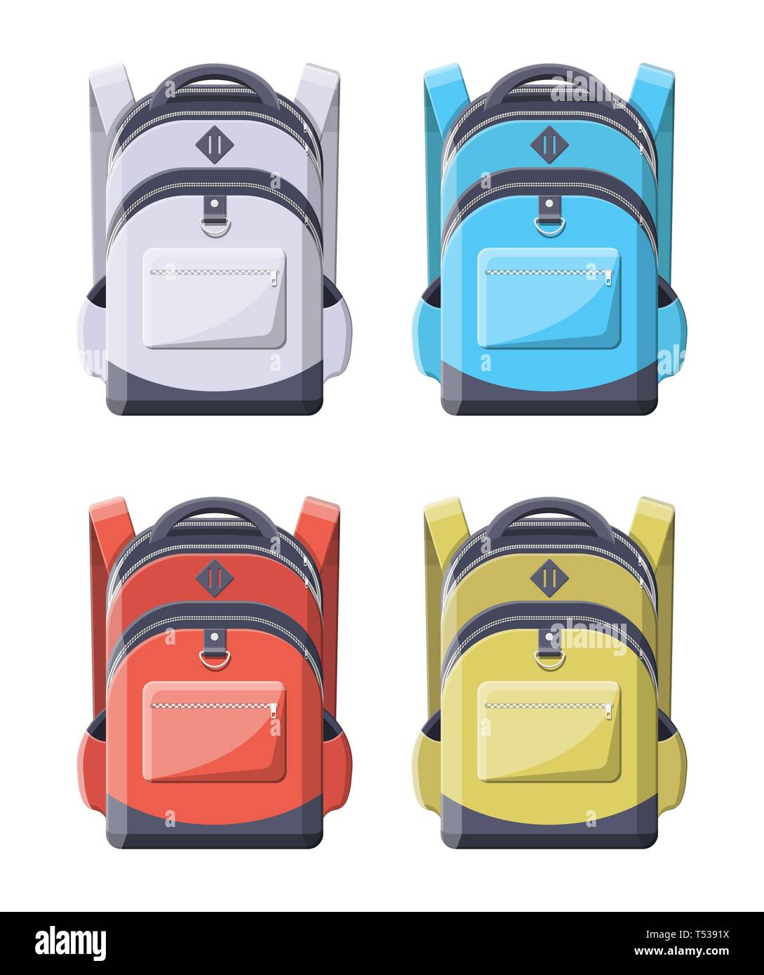 Colorful school backpacks. Back to school. Rucksack for school, study