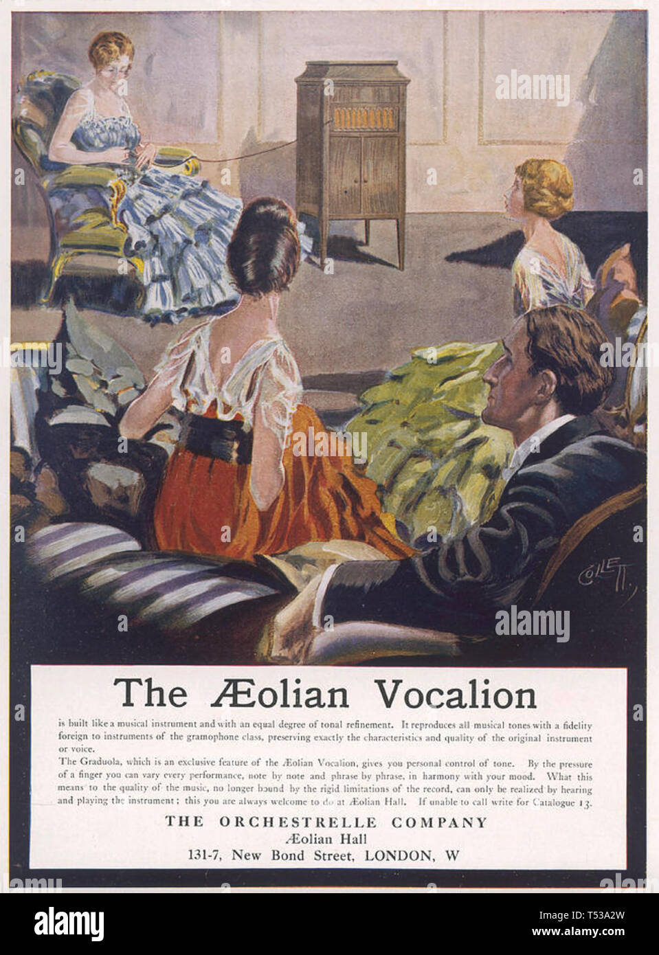 AEOLIAN VOCALION gramophone advert 1916 Stock Photo