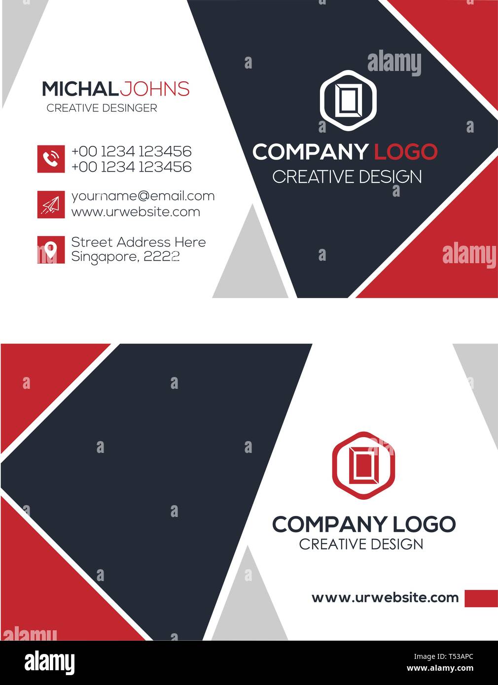 Business card templates set - printable Royalty Free Vector