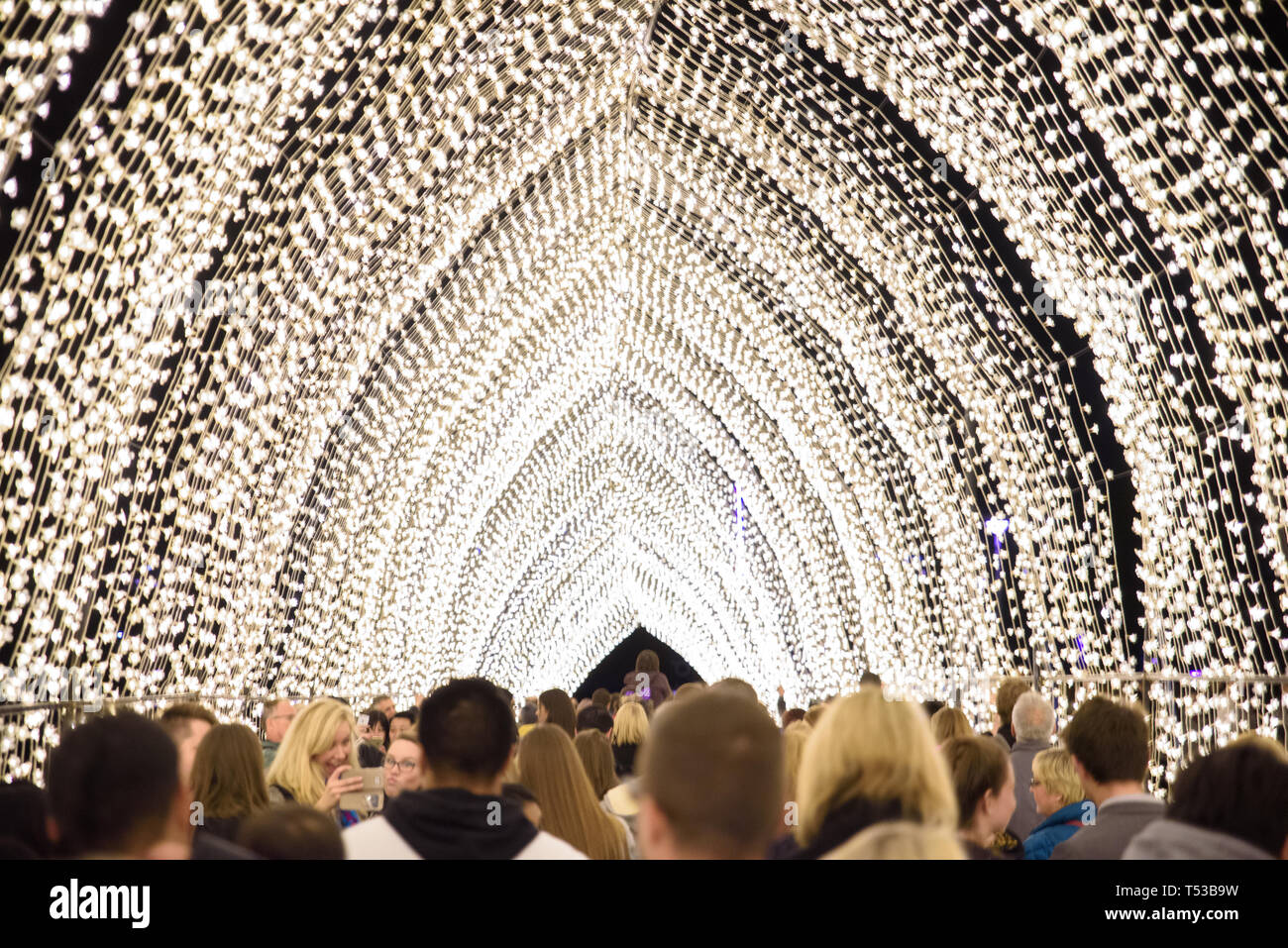 The light tunnel in Vivid Sydney Festival Stock Photo Alamy