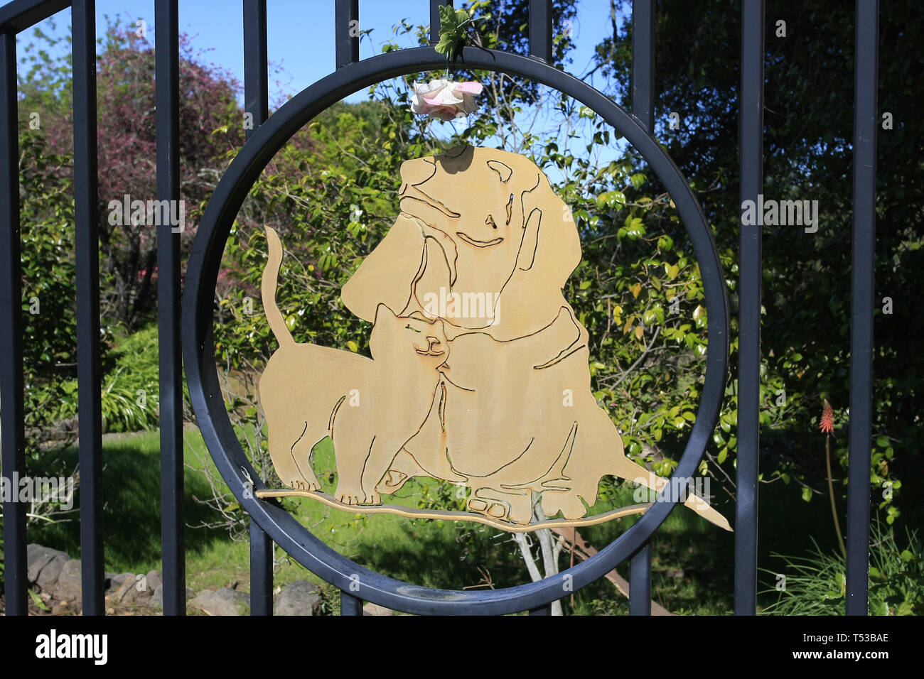 Napa, California 18th April, 2019 Bubbling Well Pet Memorial Park is 're-birthing' following the disasterous Atlas wildfire of October, 2017 after the Stock Photo