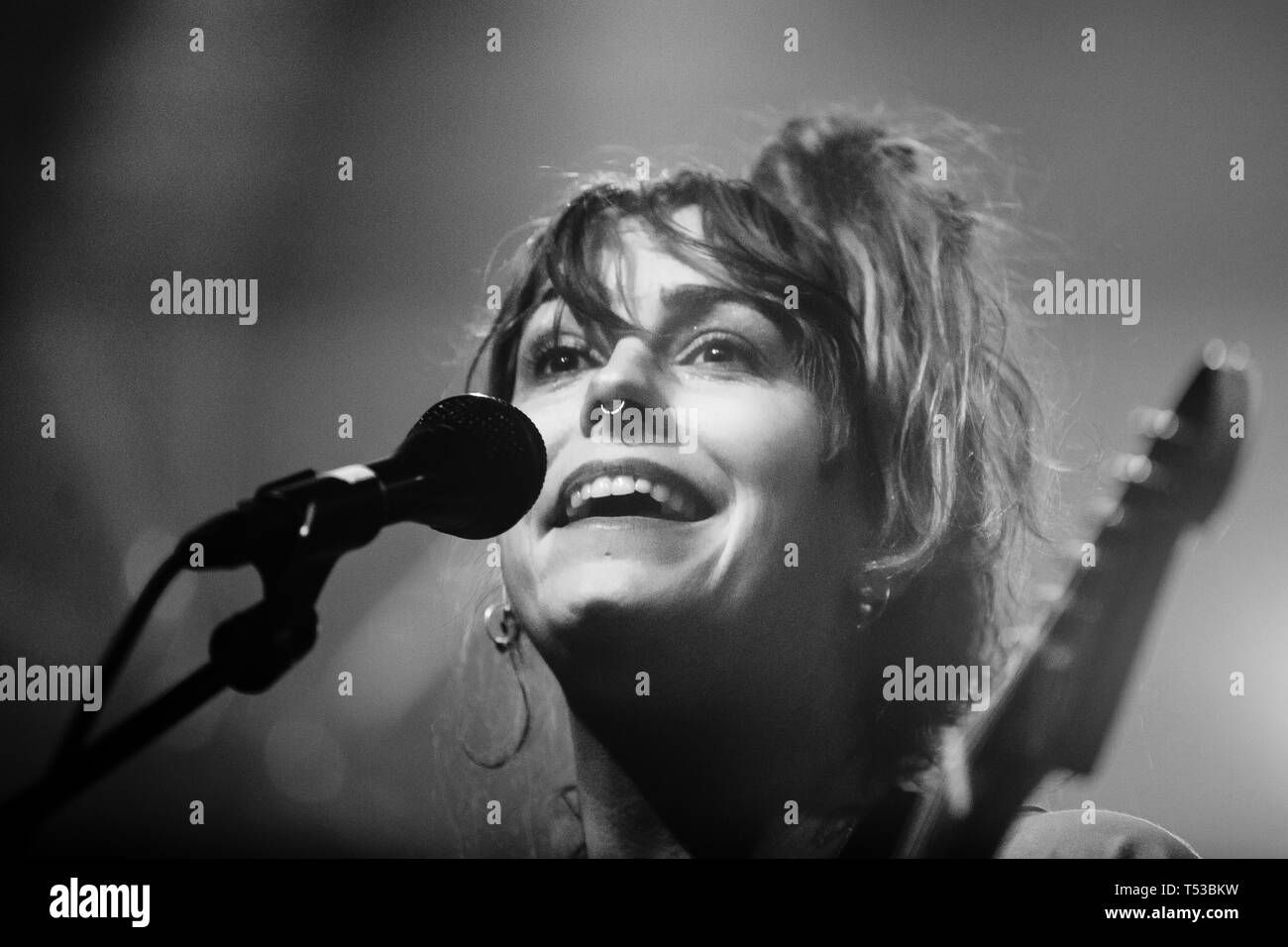Netherlands, Tilburg - April 12, 2019. The American singer, musician and composer Emma Ruth Rundle performs a live concert during the Dutch metal festival Roadburn Festival 2019 in Tilburg. (Photo credit: Gonzales Photo - Peter Troest). Stock Photo