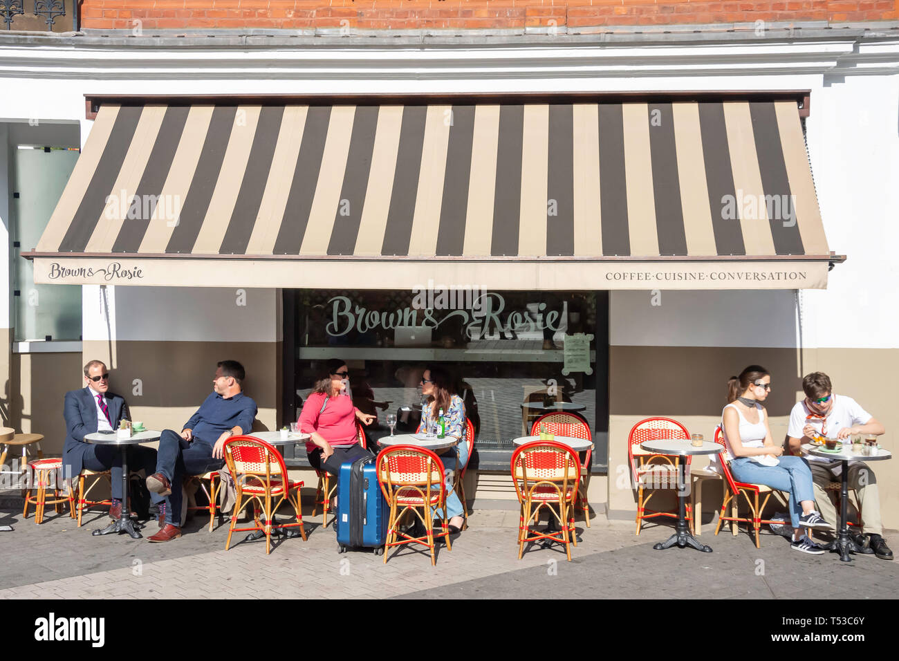 Brown & Rosie Cafe, Exhibition Road, South Kensington, Royal Borough of Kensington and Chelsea, Greater London, England, United Kingdom Stock Photo