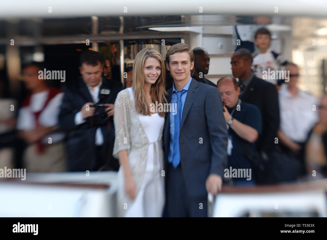 CANNES, FRANCE. May 14, 2005: Actress MISCHA BARTON & actor HAYDEN CHRISTENSEN at the 58th Annual Film Festival de Cannes to promote their new movie Decameron: Angels and Virgins. © 2005 Paul Smith / Featureflash Stock Photo