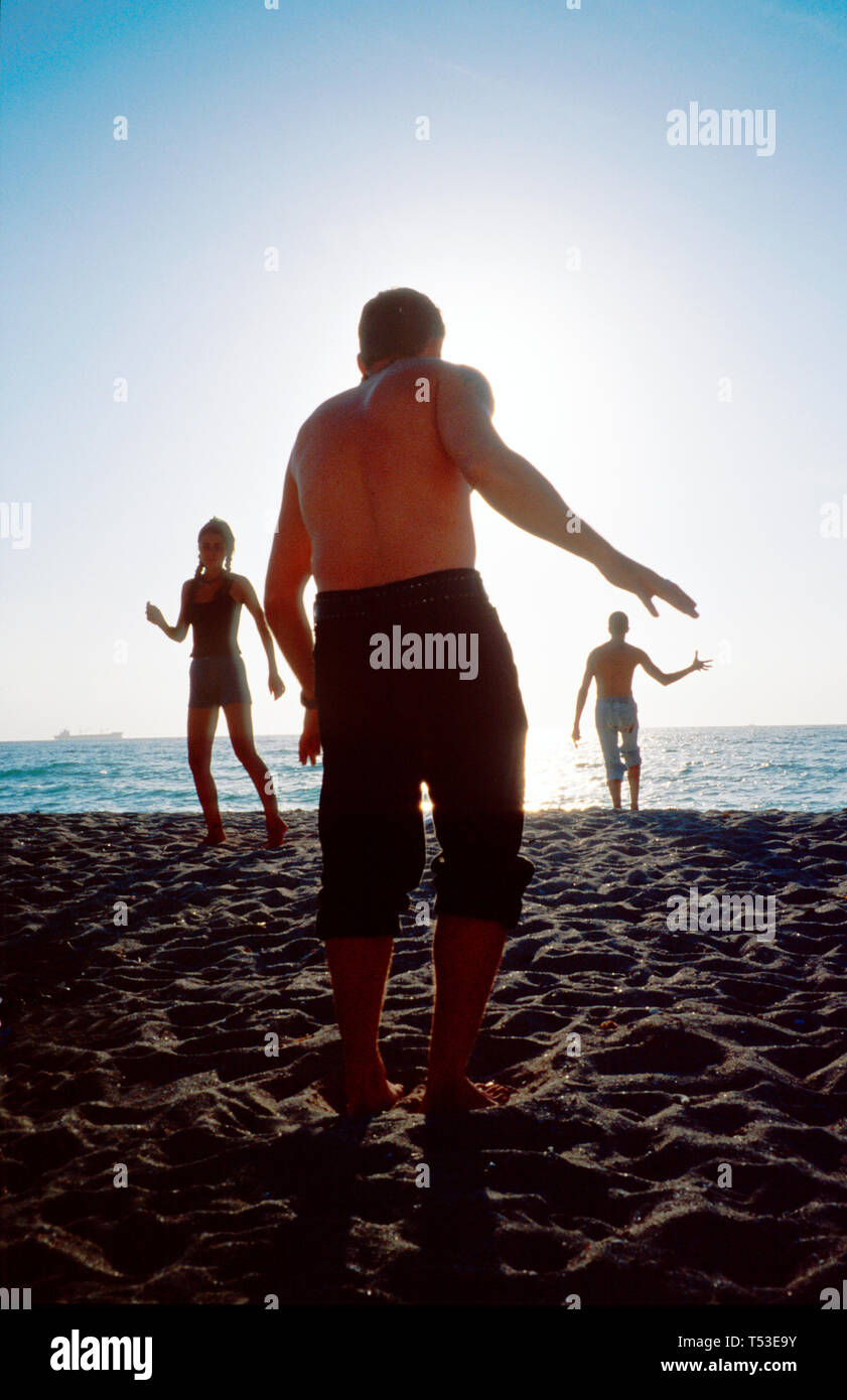 Atlantic shore dancing on public beach beaches hi-res stock photography
