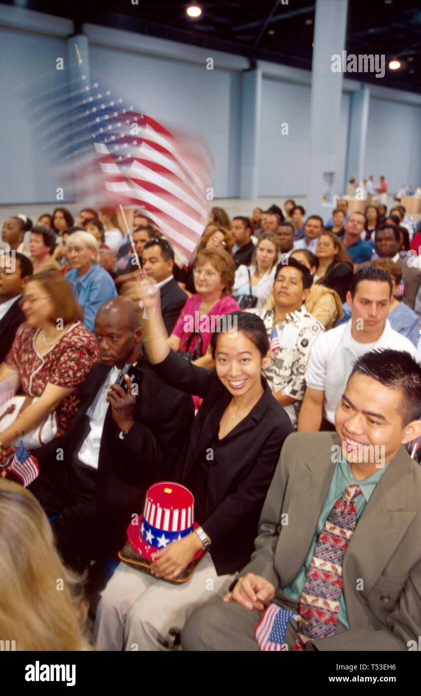 Miami Beach Florida,Convention Center,centre,US Citizenship Ceremony immigrants become US citizens,FL185 Stock Photo