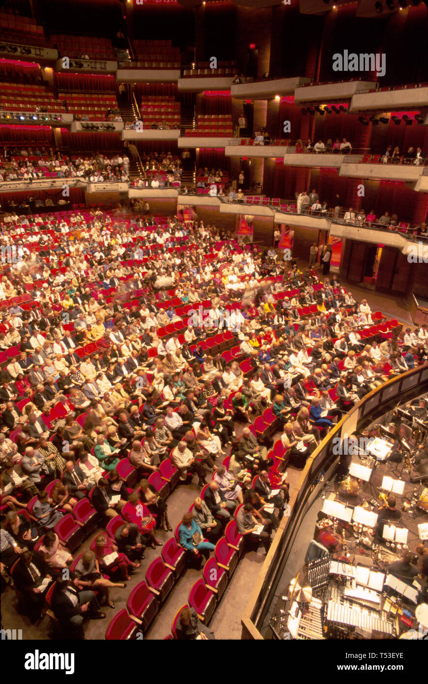 Tampa Florida,Gulf Coast city,Performing Arts Center,centre,audience,crowd,orchestra pit before performance,entertainment,FL264 Stock Photo