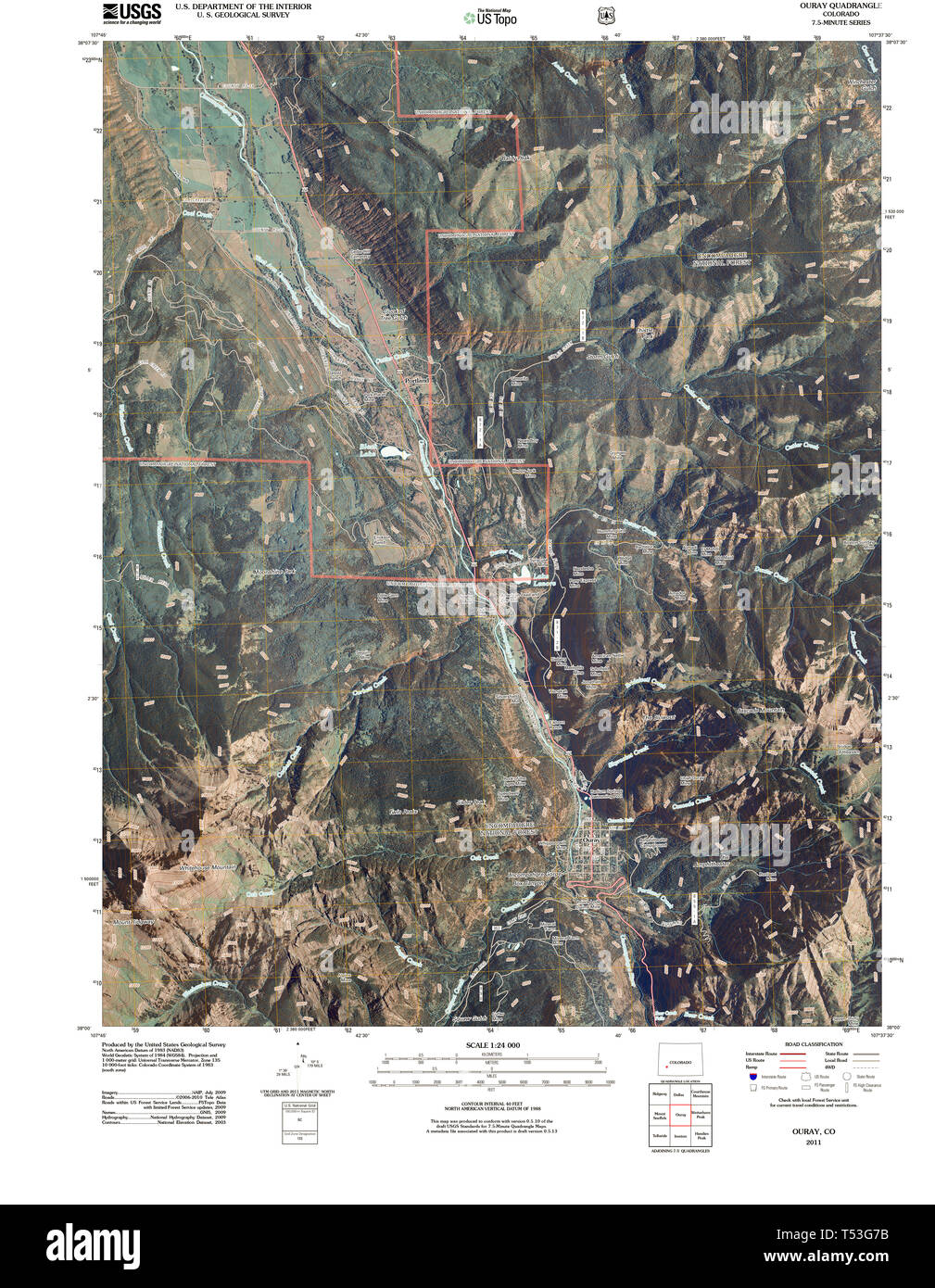 Ouray colorado map hires stock photography and images Alamy