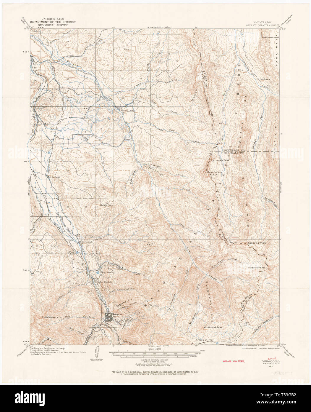 Ouray colorado map hires stock photography and images Alamy