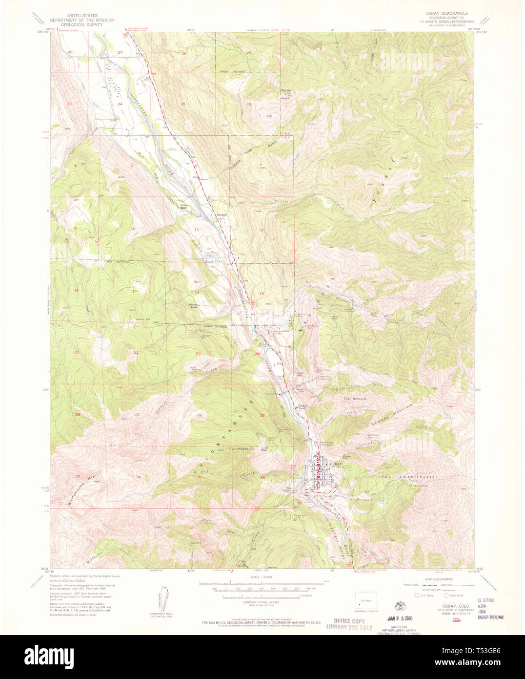 Ouray colorado map hires stock photography and images Alamy