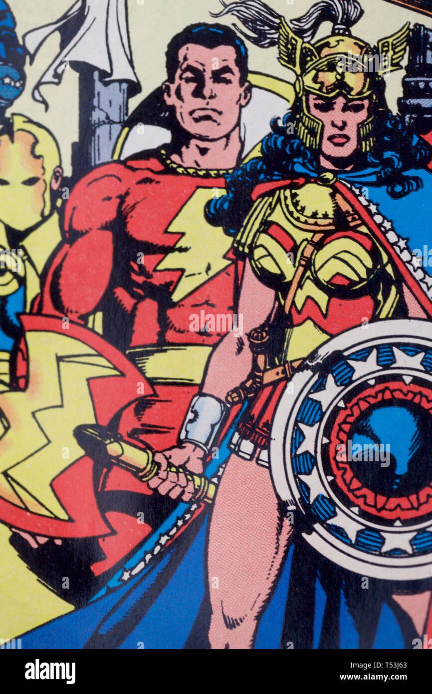 Shazam, comic character published by DC Comics Stock Photo Alamy