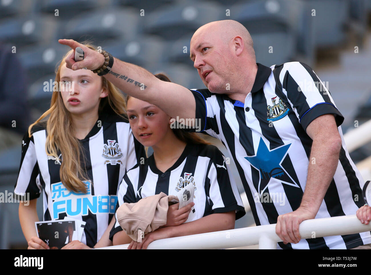 Newcastle United fans in stands ahead of the Premier League at St James' Park, Newcastle Stock Photo - Alamy