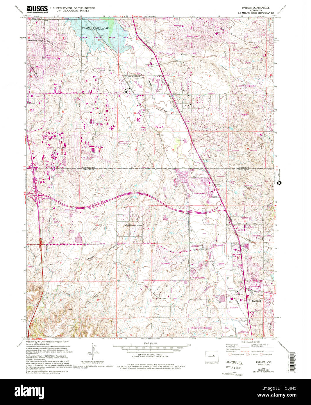 Map of parker colorado hires stock photography and images Alamy