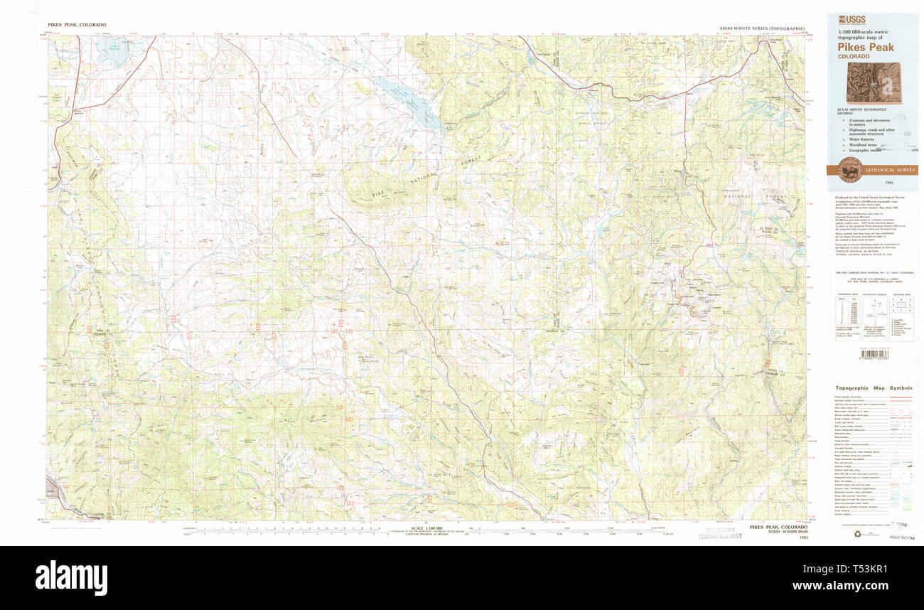 Pikes Peak Topographic Map Pikes Peak Map Colorado High Resolution Stock Photography And Images - Alamy