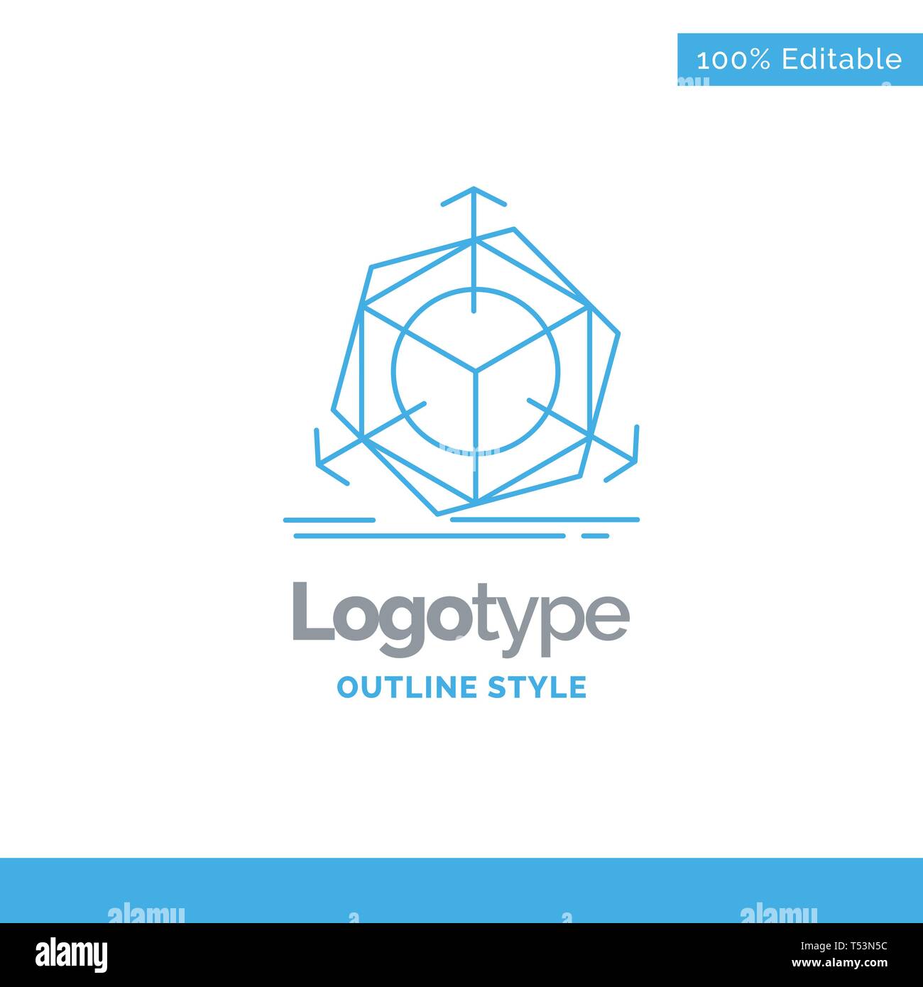 Blue Logo Design For 3d Change Correction Modification Object