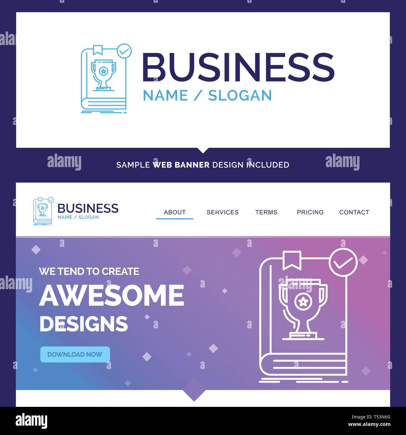 Beautiful Business Concept Brand Name 554, Book, dominion, leader, rule,  rules Logo Design and Pink and Blue background Website Header Design  template Stock Vector Image & Art - Alamy
