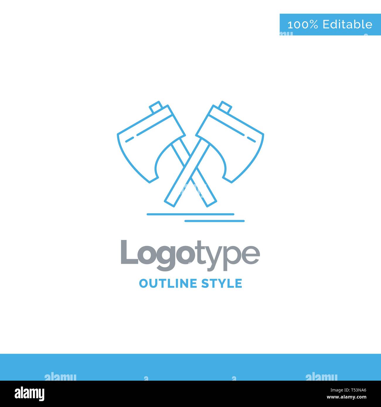 Blue Logo design for Axe, hatchet, tool, cutter, viking. Business