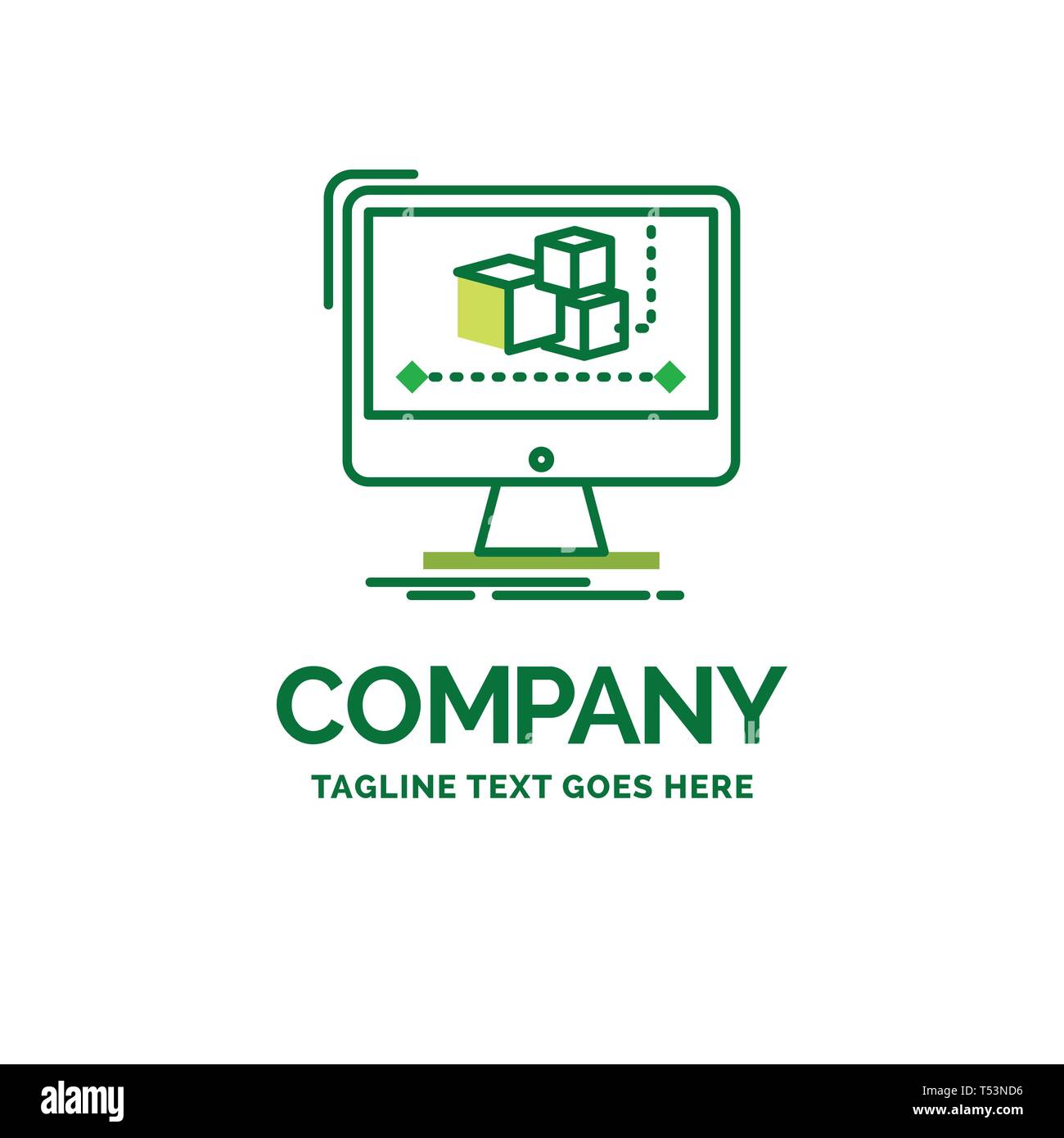 Animation, computer, editor, monitor, software Flat Business Logo