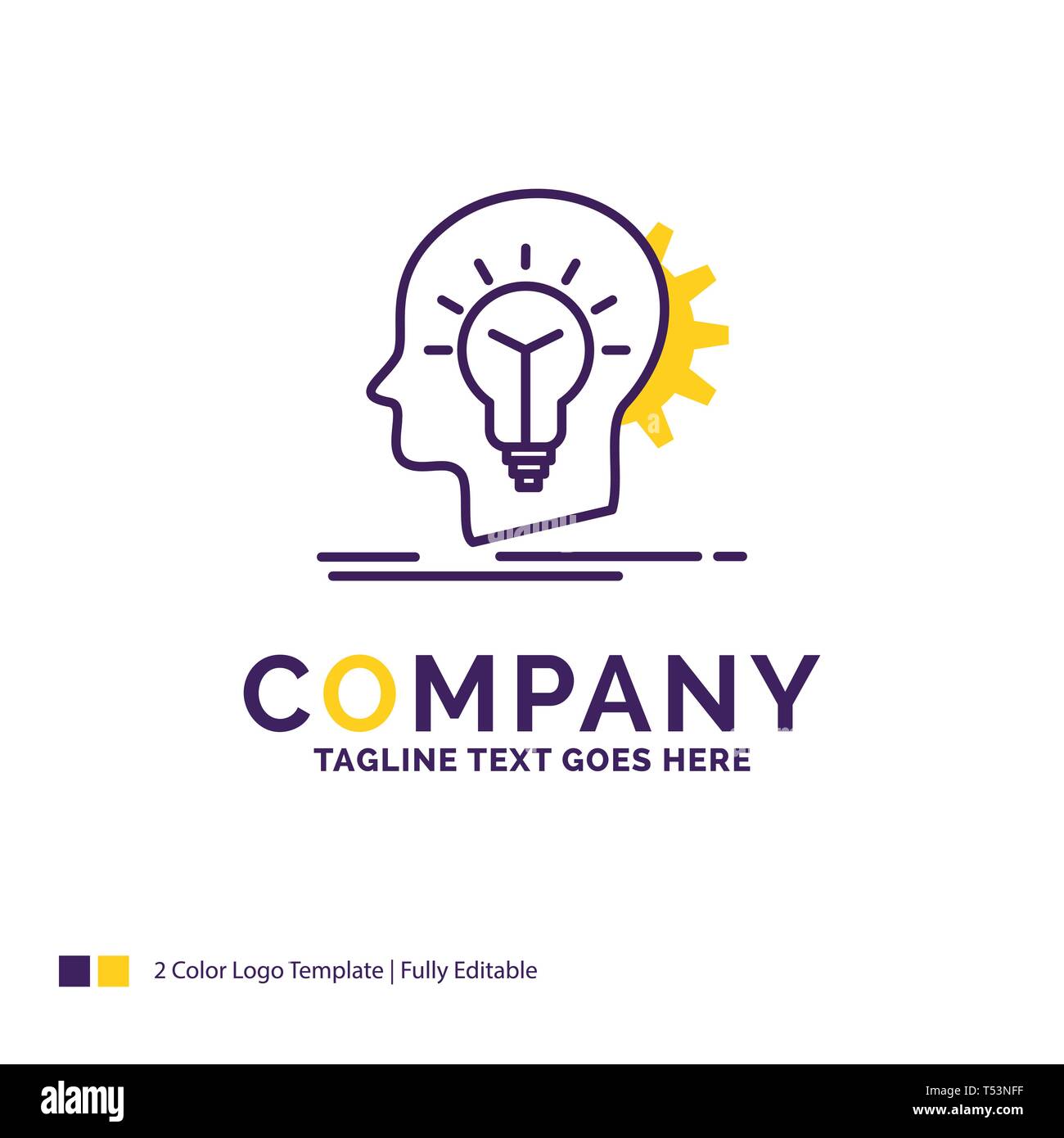 Company Name Logo Design For Creative Creativity Head Idea Thinking Purple And Yellow Brand Name Design With Place For line Creative Logo Tem Stock Vector Image Art Alamy