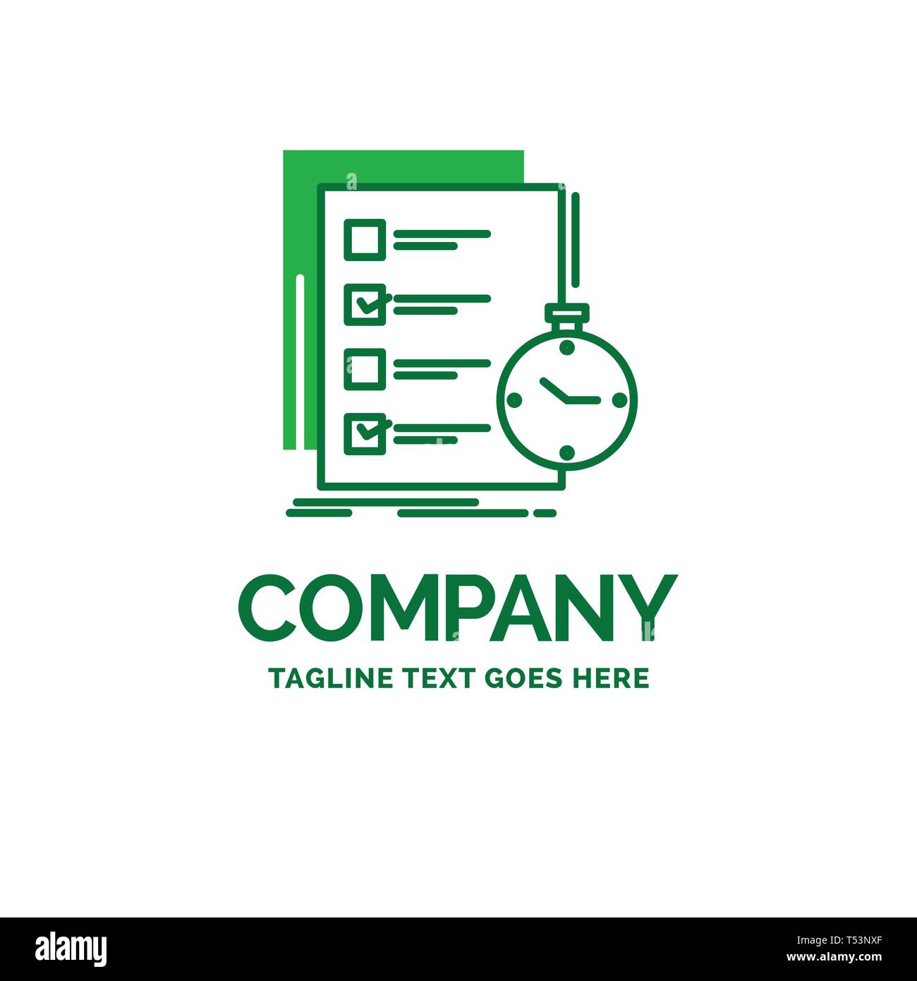Todo Task List Check Time Flat Business Logo Template Creative Green Brand Name Design Stock Vector Image Art Alamy
