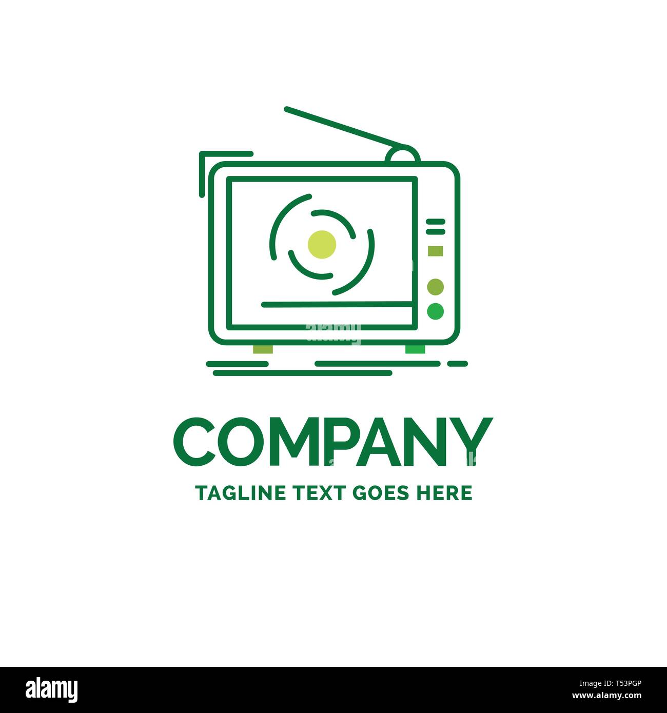 tv, ad, advertising, television, set Flat Business Logo template
