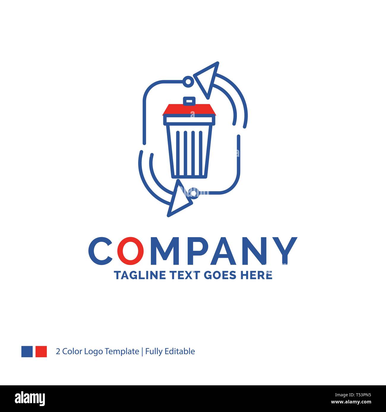 Company Name Logo Design For Waste Disposal Garbage Management Recycle Blue And Red Brand Name Design With Place For line Abstract Creative L Stock Vector Image Art Alamy