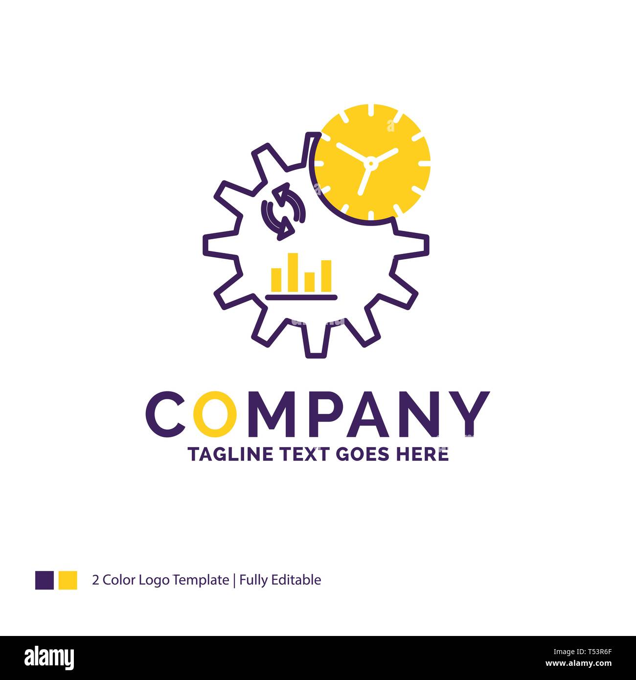 Company Name Logo Design For Business, engineering, management, process.  Purple and yellow Brand Name Design with place for Tagline. Creative Logo  tem Stock Vector Image & Art - Alamy