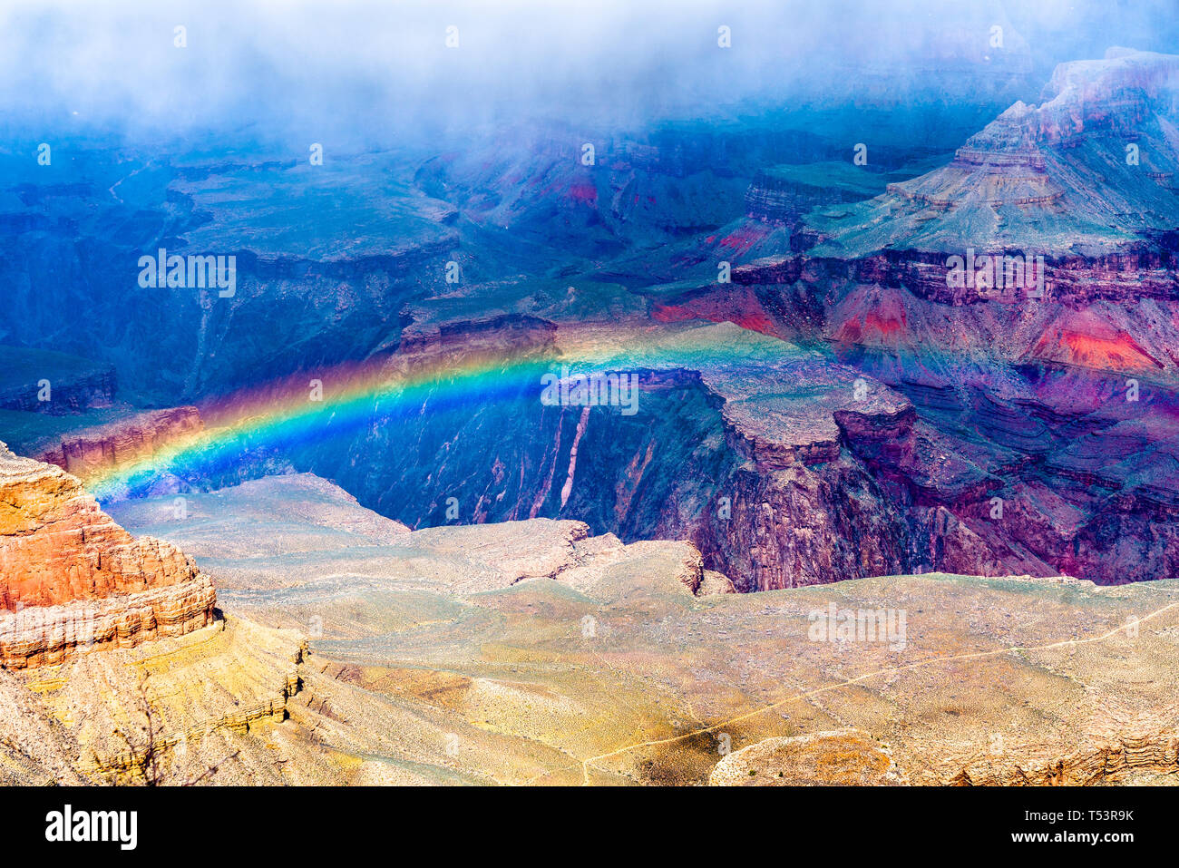 Rainbow over the Grand Canyon in Arizona, USA Stock Photo - Alamy
