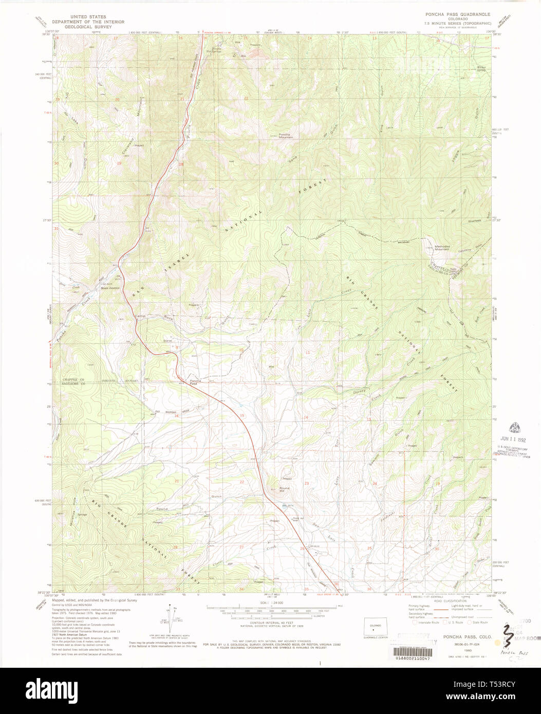 USGS TOPO Map Colorado CO Poncha - Usgs Topo Map Colorado Co Poncha Pass 401370 1980 24000 Restoration T53RCY 