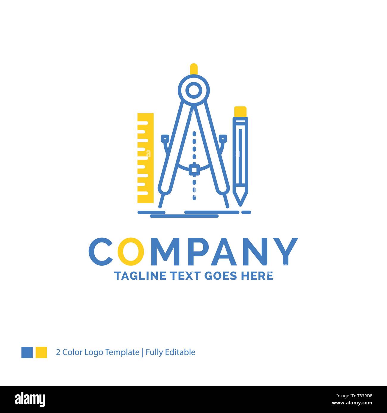 Build Design Geometry Math Tool Blue Yellow Business Logo Template Creative Design Template Place For Tagline Stock Vector Image Art Alamy