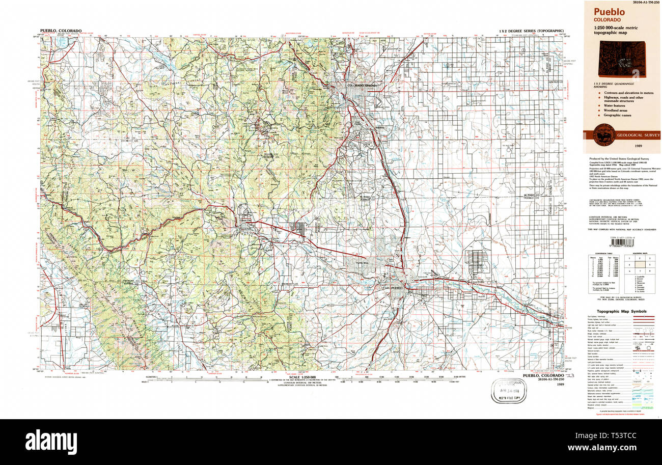 Map of pueblo colorado hi-res stock photography and images - Alamy