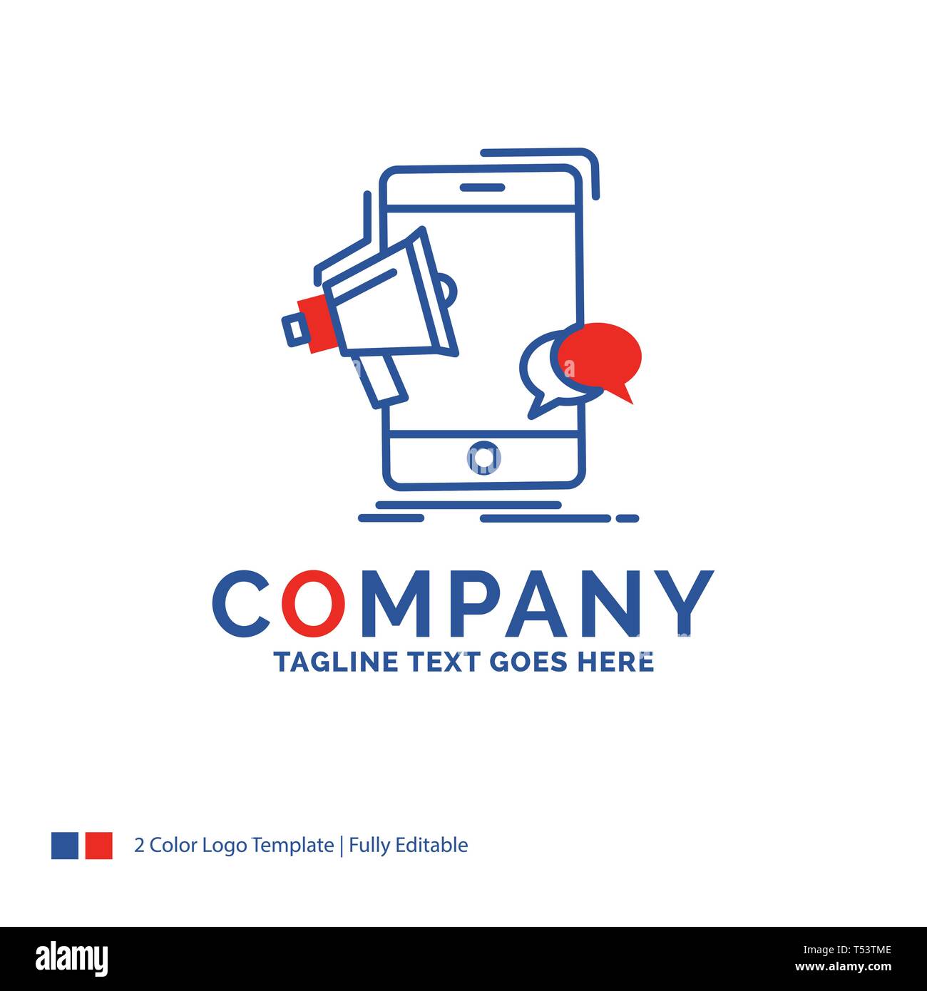 Company Name Logo Design For Bullhorn Marketing Mobile