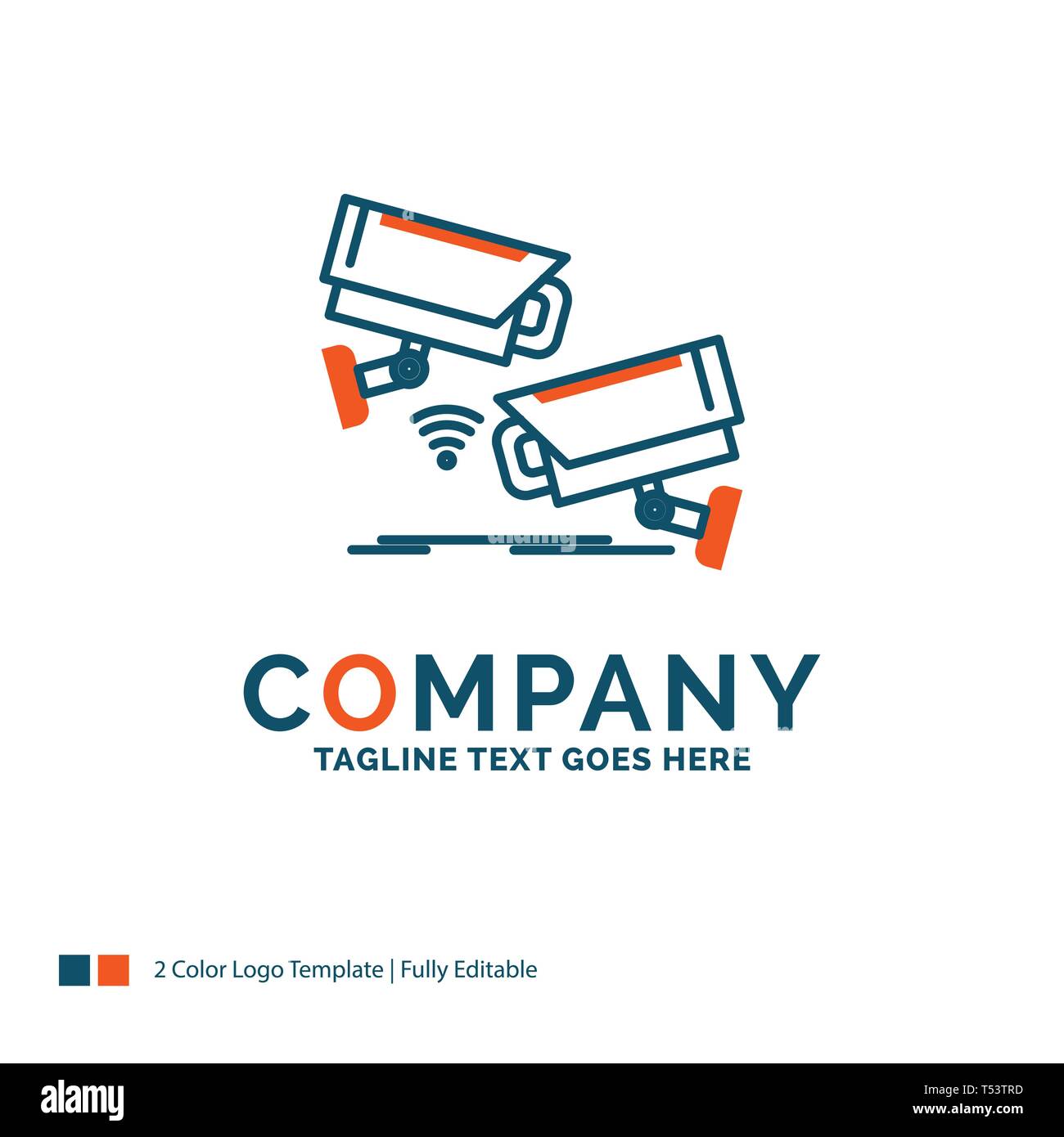 Cctv Camera Security Surveillance Technology Logo Design Blue And Orange Brand Name Design Place For Tagline Business Logo Template Stock Vector Image Art Alamy