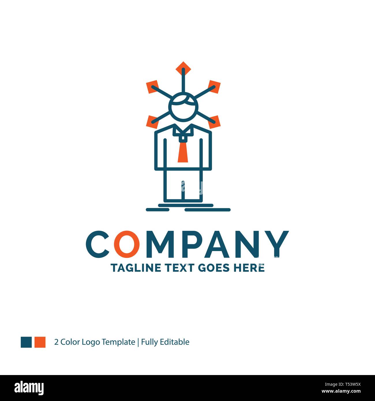 Development Human Network Personality Self Logo Design Blue