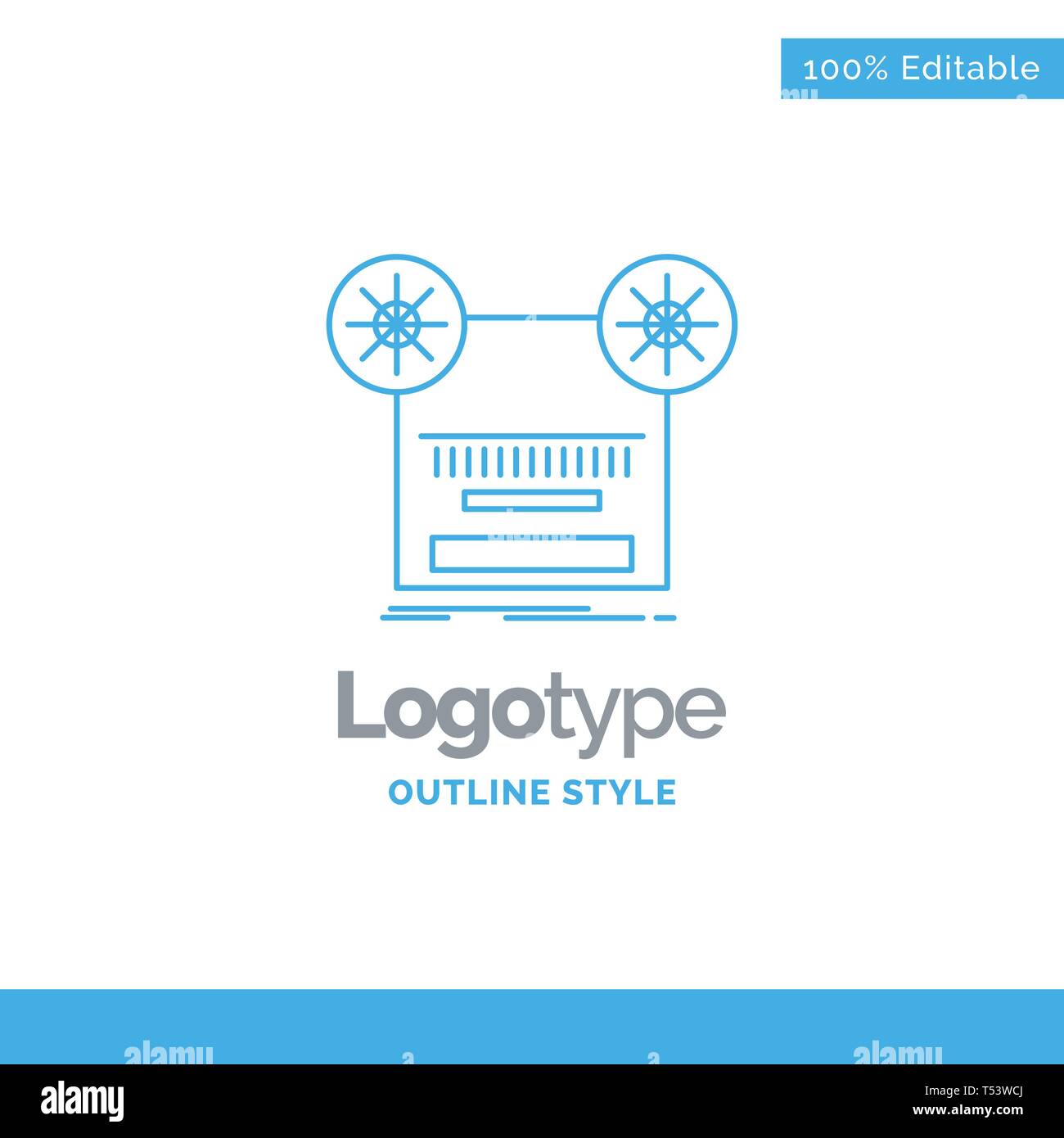 Blue Logo Design For Record Recording Retro Tape Music Business Concept Brand Name Design And Place For Tagline Creative Company Logo Template Stock Vector Image Art Alamy